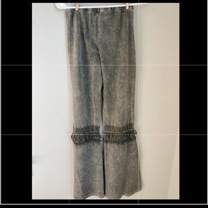 Green wash flare hippy leggings Medium